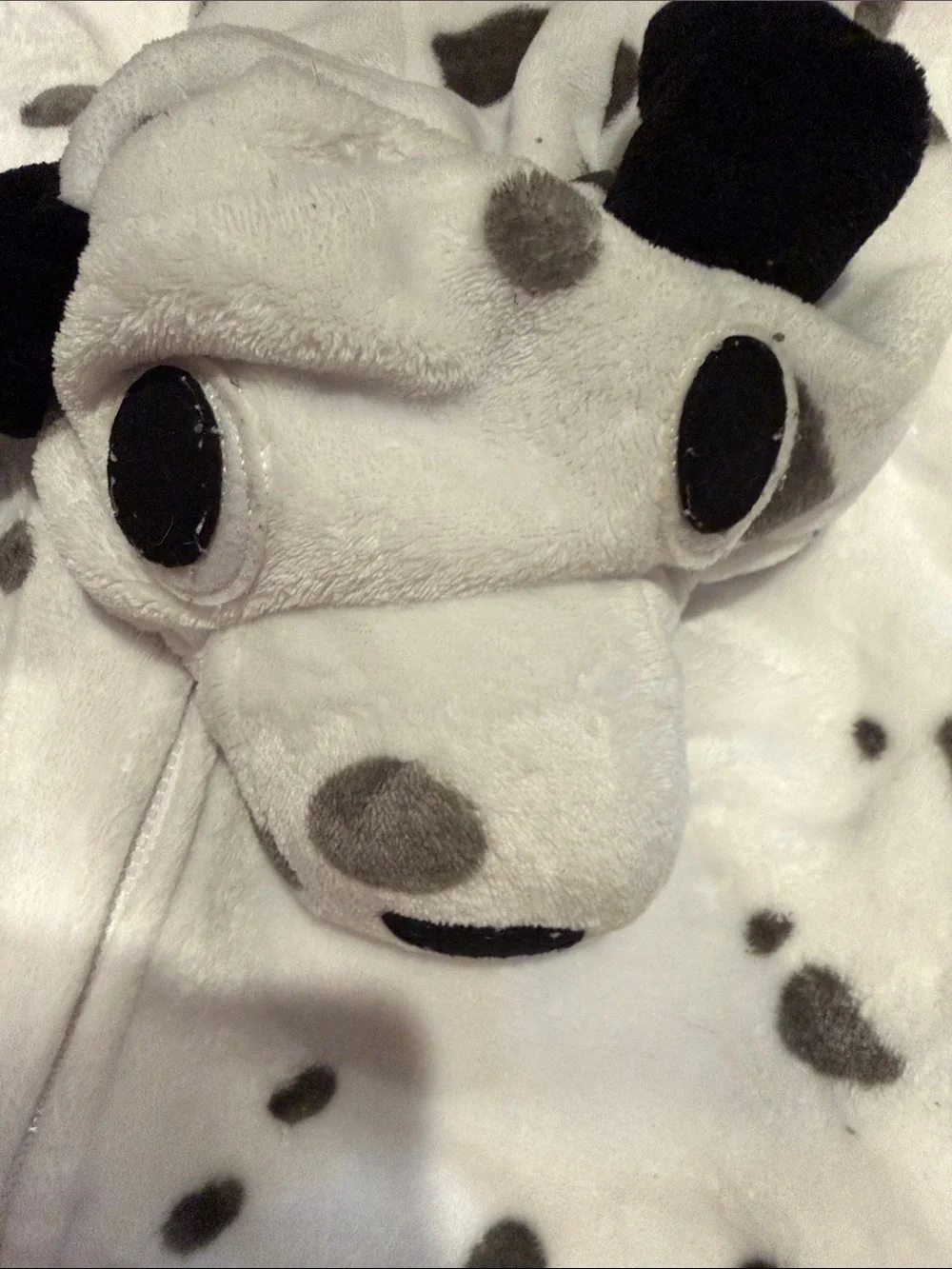 Kids L/XL or women Xs/S 3 Plush Hooded One-Piece Loungewear pug Dalmatian cat